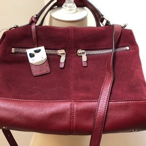 DKNY LEATHER BAG & WALLET (COLOR: SHIRAZ) NWT